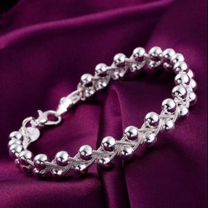 🌼2/$25🌼 Silver Weave Bead Bracelet, 8” L